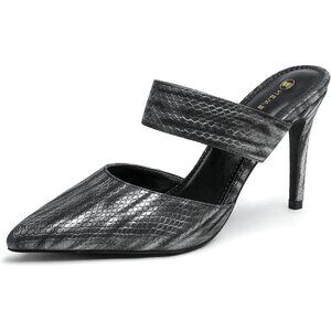 New Bella Women's  Black-grey Vintage Stiletto Pointed Closed Toe Stylish Pump